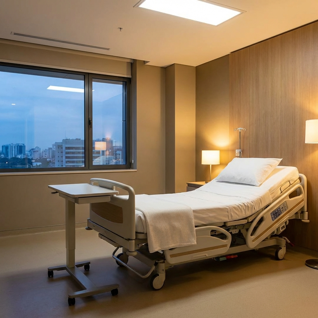 Semi-electric hospital bed for home care
